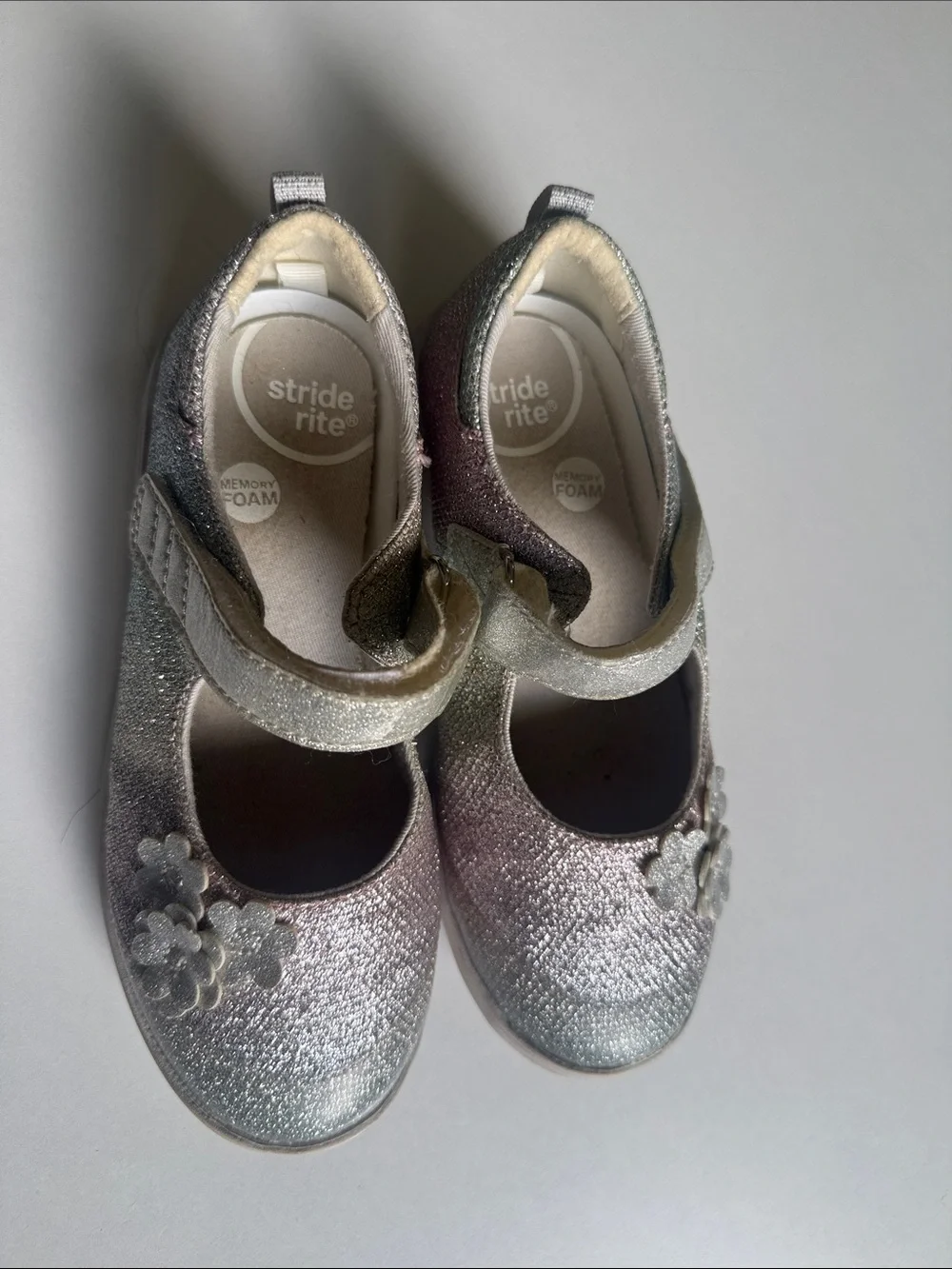 Stride Rite Girls' Glitter Mary Janes in Rainbow Shimmer